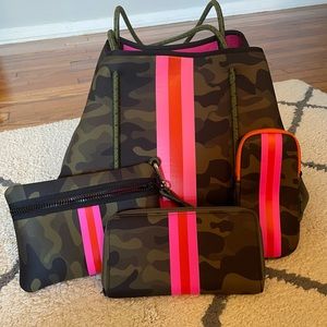Haute Shore Camo bag set with wallet & sunglass case